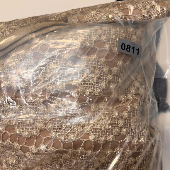 Badgley Mischka Gold Sequin Bell Sleeve Mini Dress XS - Picture 10 of 10